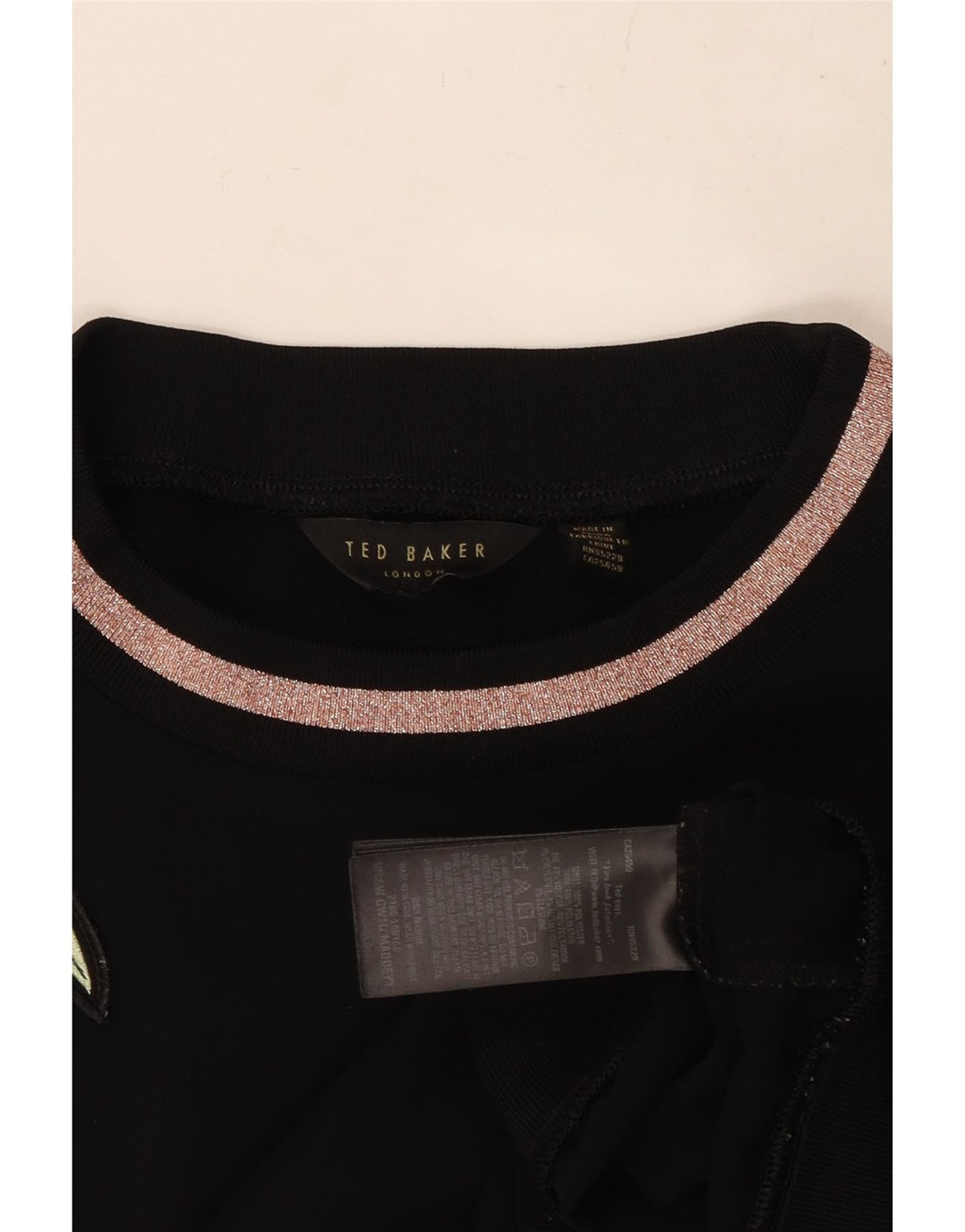 TED BAKER Sweat-shirt pour femme UK 44 Medium Noir Floral Polyester