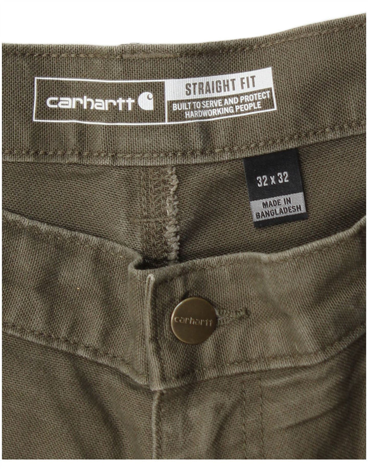 CARHARTT Pantalon Cargo Droit Homme W32 L32 Kaki Coton