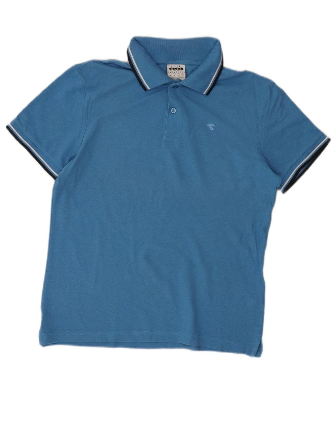 DIADORA Mens Polo Shirt Medium Blue Cotton Vintage Diadora and Second-Hand Diadora from Messina Hembry 
