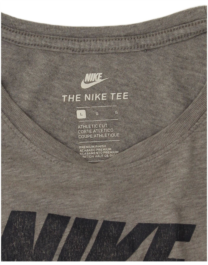Nike T-shirt graphique coupe athlétique pour homme, grand, gris moucheté