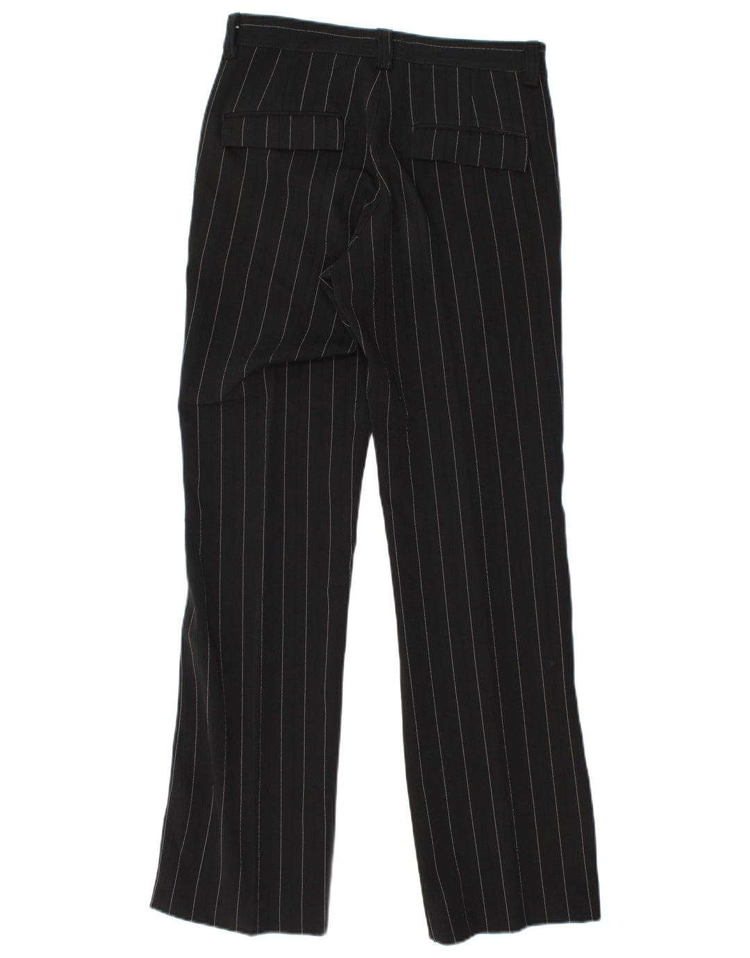 VINTAGE Pantalon Chino Droit Femme IT 44 Moyen W30 L32 Rayé Noir