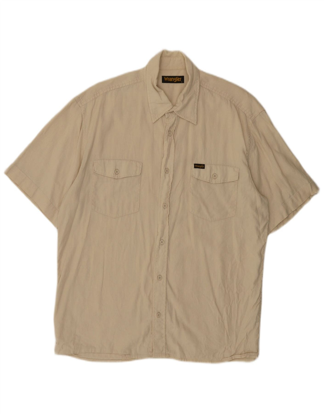 WRANGLER Chemise à manches courtes pour homme en lin beige