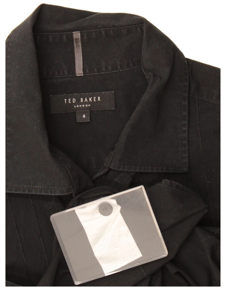 Ted Baker Chemise à manches courtes pour homme Taille 4 Grand Coton Noir