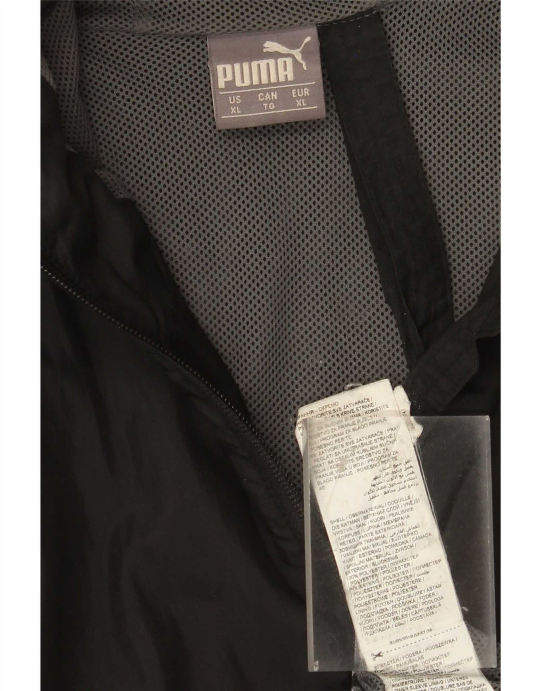 Puma Veste de pluie à capuche pour homme UK 18 XL Noir Polyester