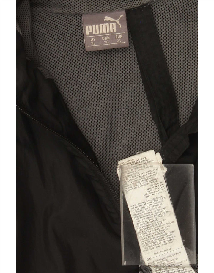 Puma Veste de pluie à capuche pour homme UK 18 XL Noir Polyester