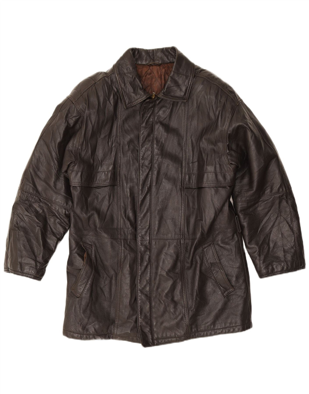 VINTAGE Veste en cuir homme IT 52 XL Cuir noir