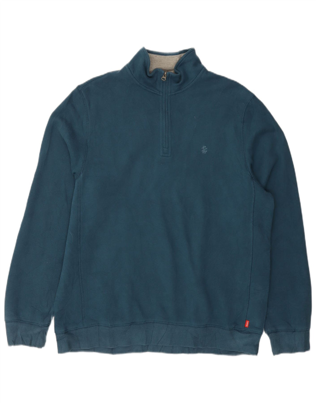 IZOD Sweat-Shirt Col Zippé Homme Bleu Moyen Coton