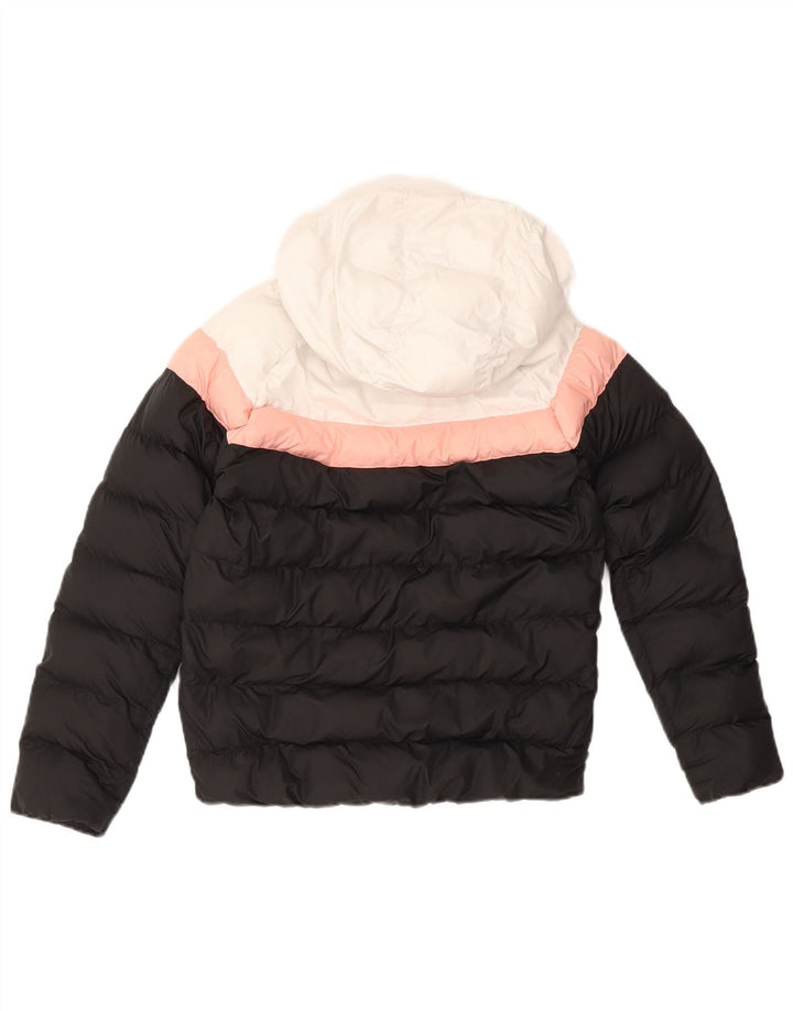 NIKE Veste matelassée à capuche pour garçon 10-11 ans Noir moyen colour block