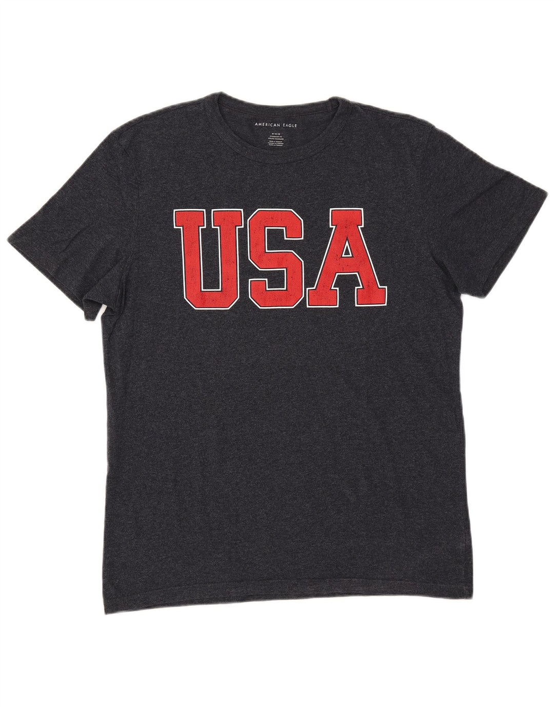 AMERICAN EAGLE T-Shirt Coupe Standard Homme Bleu Marine Moyen