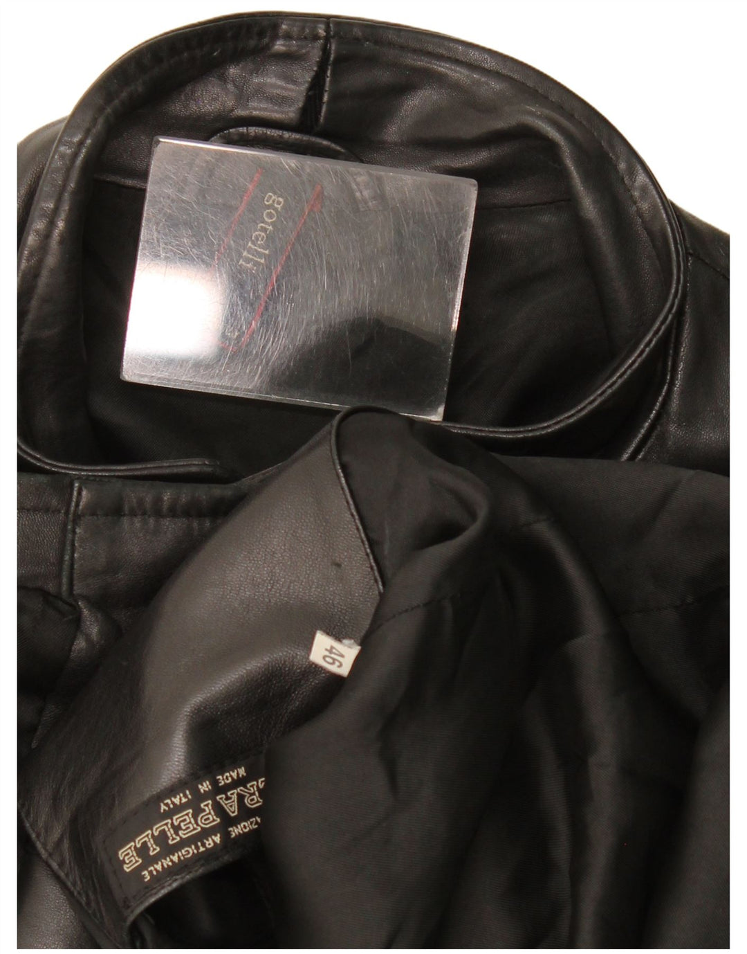 Gotelli Veste en cuir pour homme IT 46 Petit cuir noir