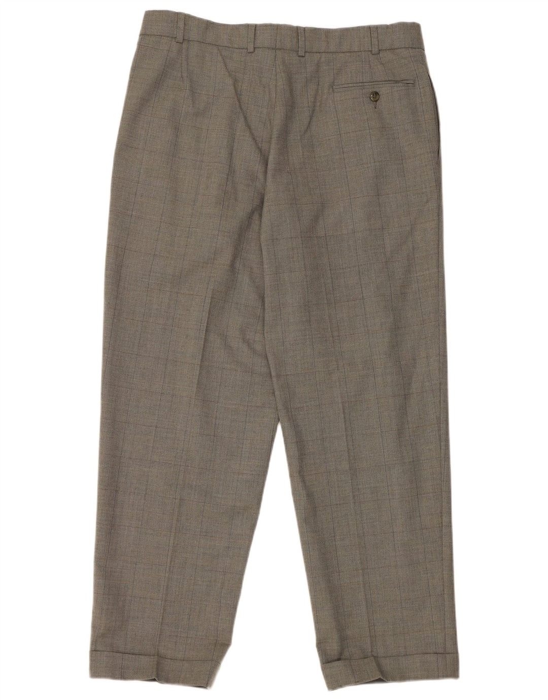 Marks & Spencer Pantalon de costume pour homme W36 L29 en laine à carreaux gris