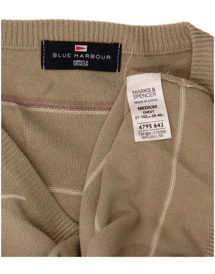 Marks & Spencer Pull Blue Harbor Col V Homme Kaki Moyen