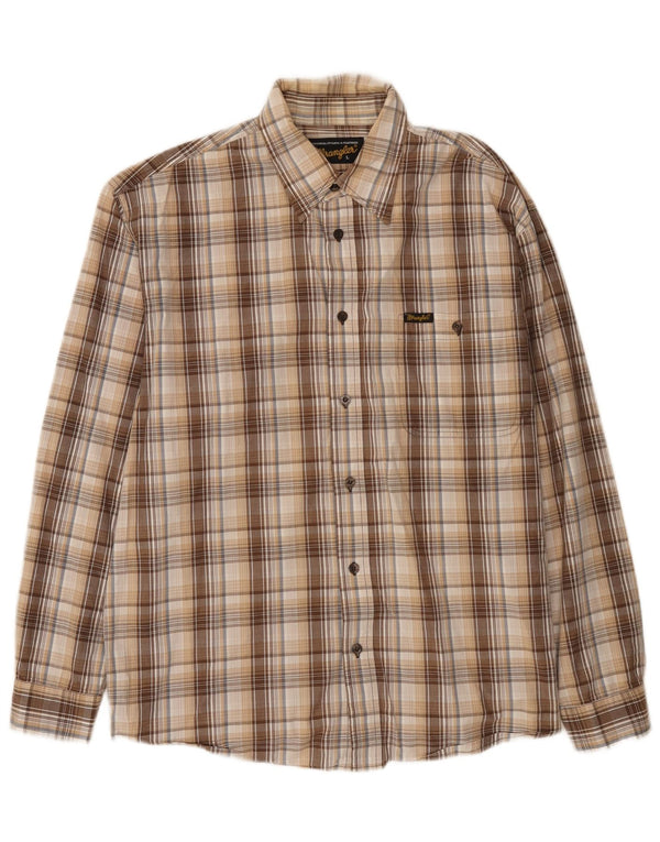 Wrangler Chemise Homme Grand Carreau Beige Coton