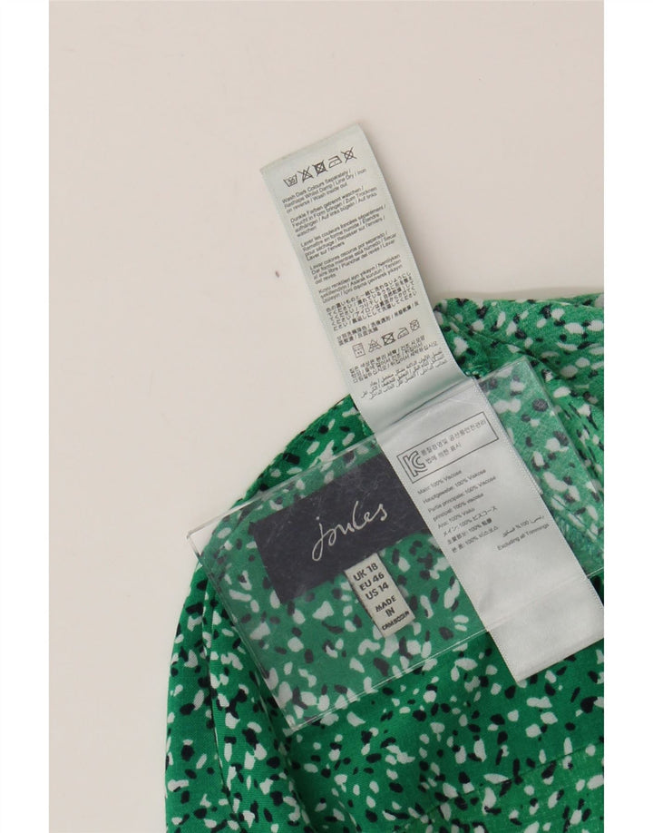 JOULES Robe chemise à manches courtes pour femme UK 18 XL Viscose à pois vert