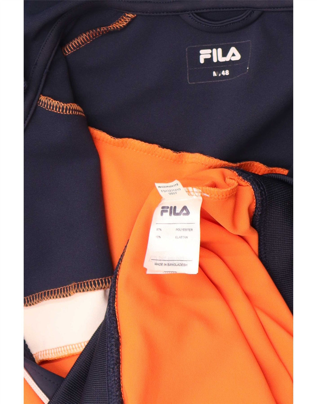 Fila Pull à capuche zippé pour homme en polyester color block orange moyen