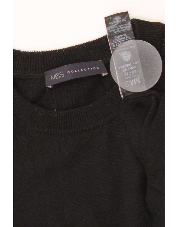 Marks & Spencer Robe pull pour femme UK 12 Laine mérinos noire moyenne