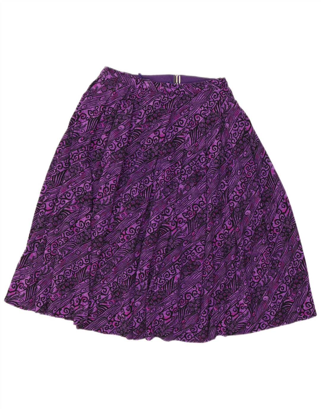 VINTAGE Jupe trapèze femme W26 Petit Paisley Violet