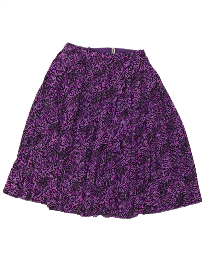VINTAGE Jupe trapèze femme W26 Petit Paisley Violet