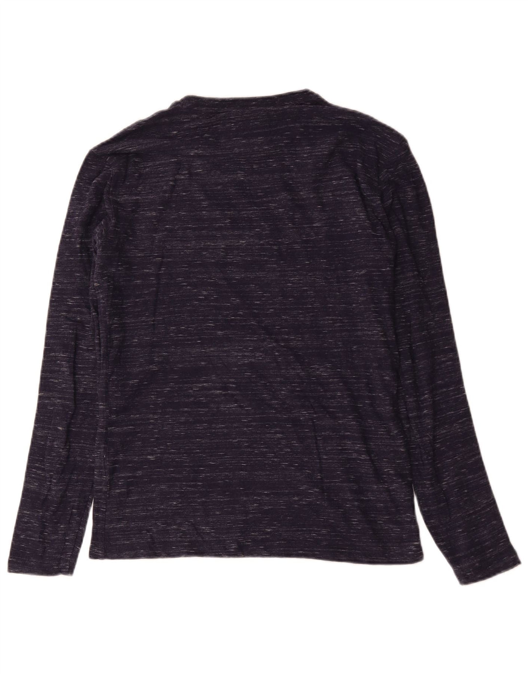 Superdry Haut à manches longues en coton moucheté bleu marine Small