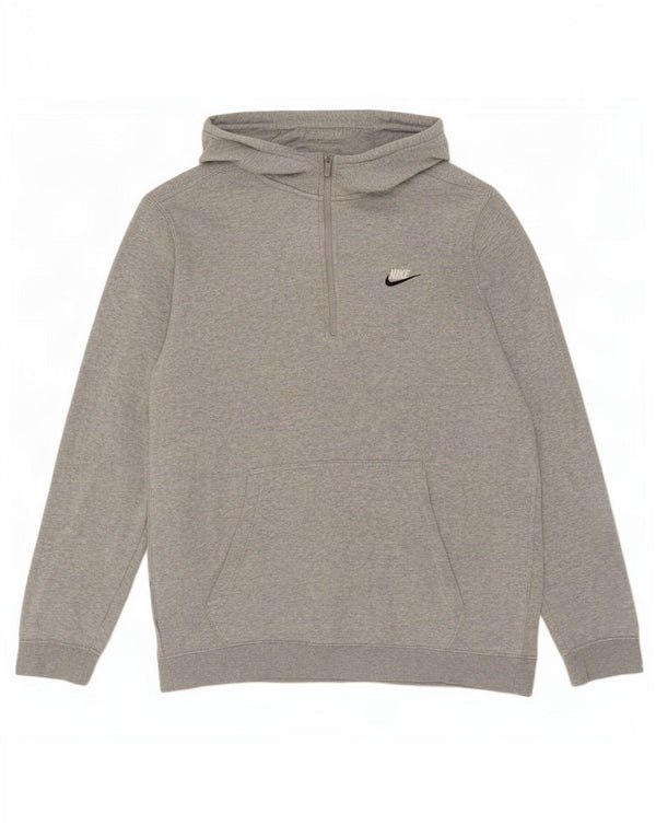 Nike Pull à capuche zippé pour homme en coton moucheté Gris Taille L