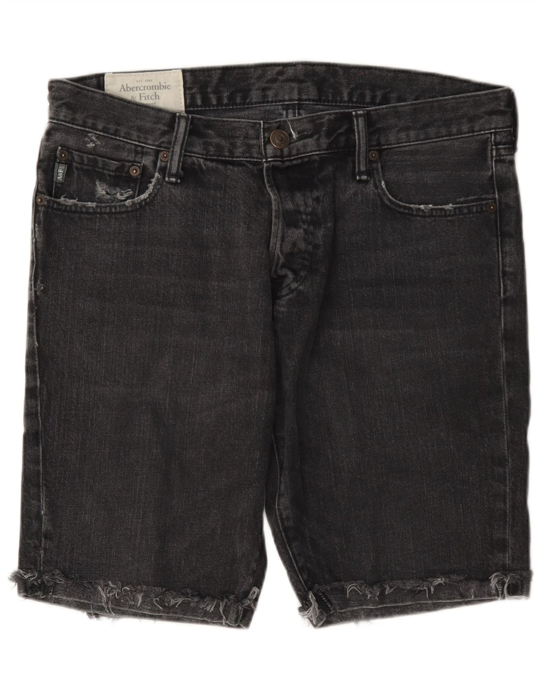 Abercrombie & Fitch Short en jean W33 pour homme en coton gris moyen