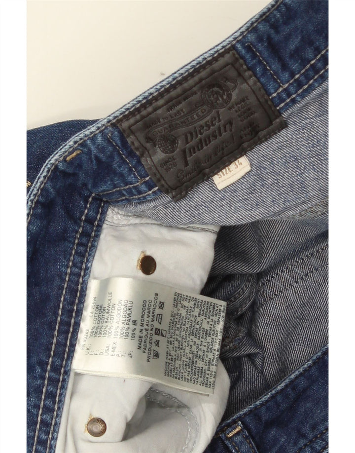 Diesel Short en jean vieilli W34 pour femme en coton bleu moyen
