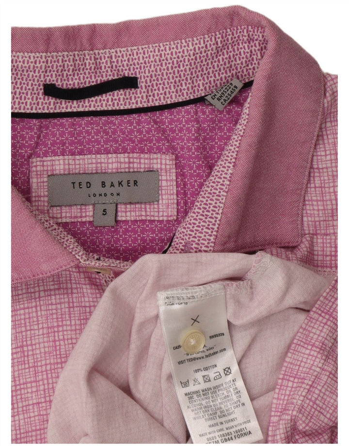Ted Baker Polo Homme Taille 5 XL Violet Check Coton