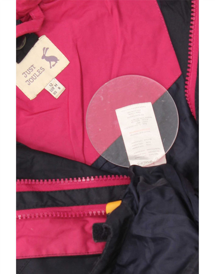 Joules Veste de pluie à capuche pour femme UK 12 Medium Bleu marine Polyester