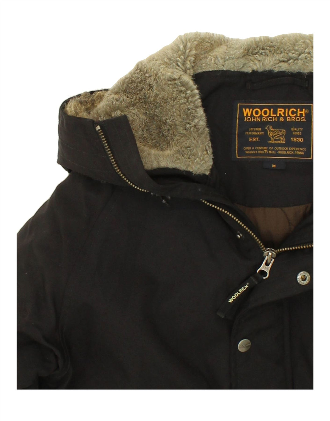 WOOLRICH Veste matelassée à capuche pour homme UK 38 Medium Noir Nylon