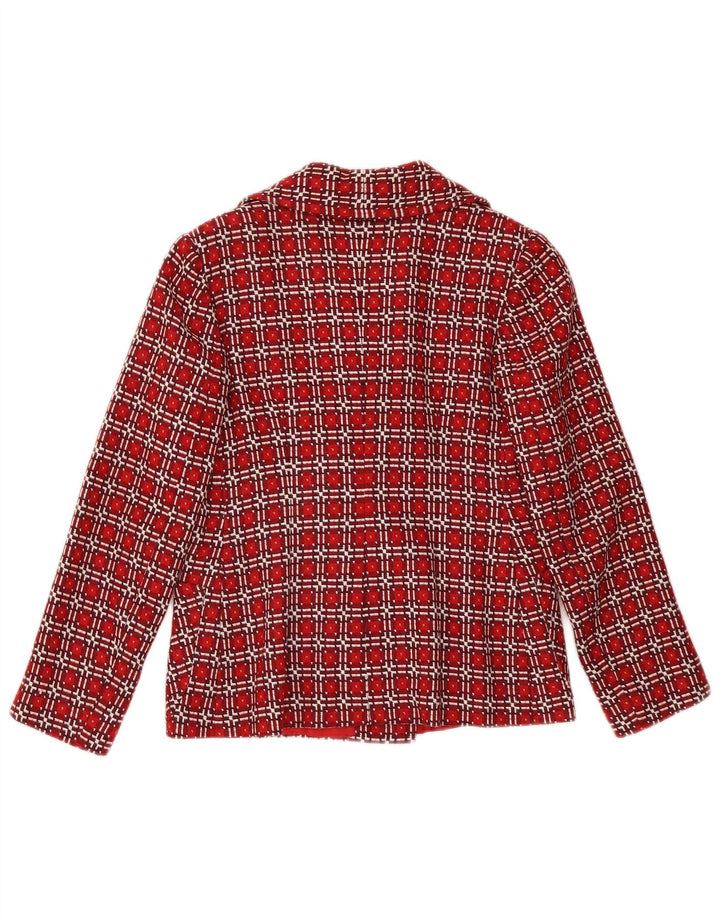 VINTAGE Veste Blazer Double Boutonnage Femme UK 6 XS Red Check