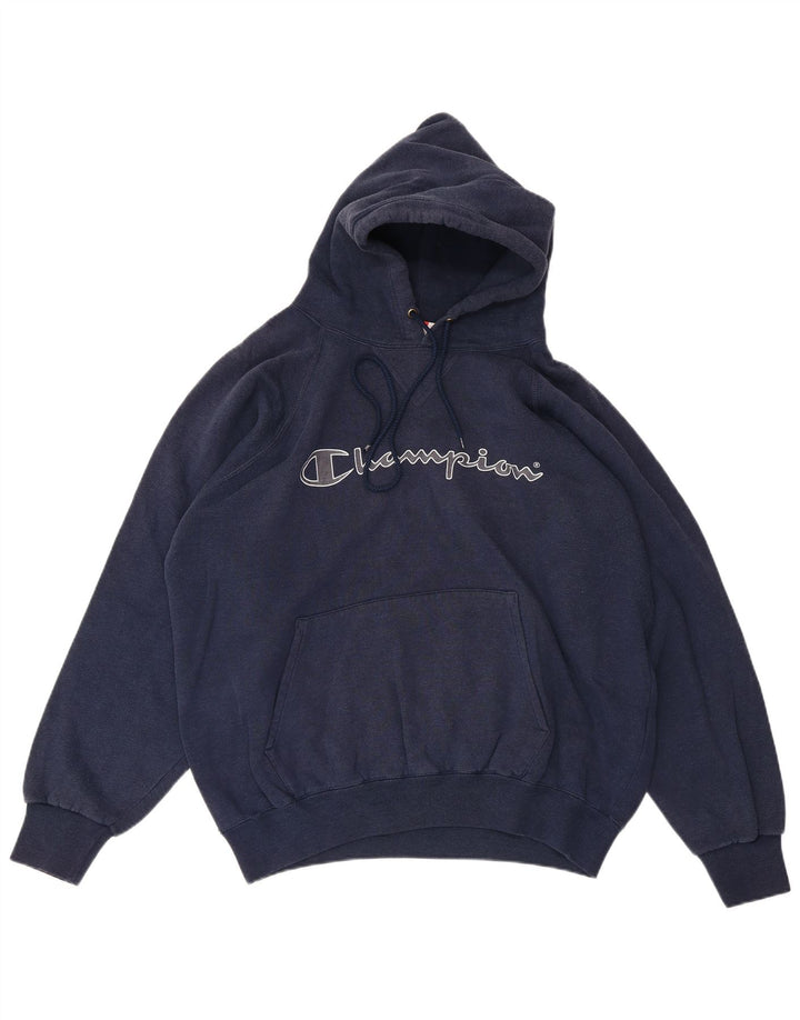 Champion Pull à Capuche Graphique Homme Bleu Marine Moyen