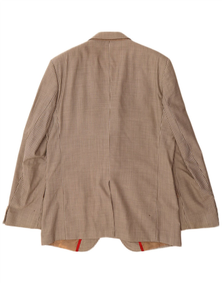 Hugo Boss Veste blazer à 2 boutons pour homme EU 54 2XL Laine vierge à fines rayures grises