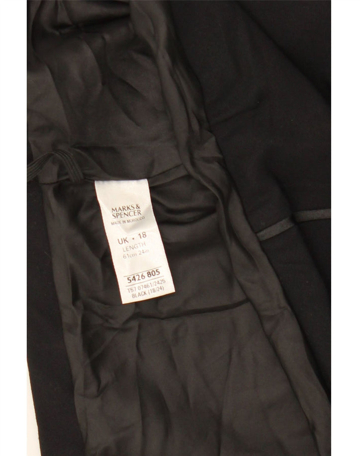 Marks & Spencer Jupe trapèze pour femme UK 18 XL W40 Noir Polyester