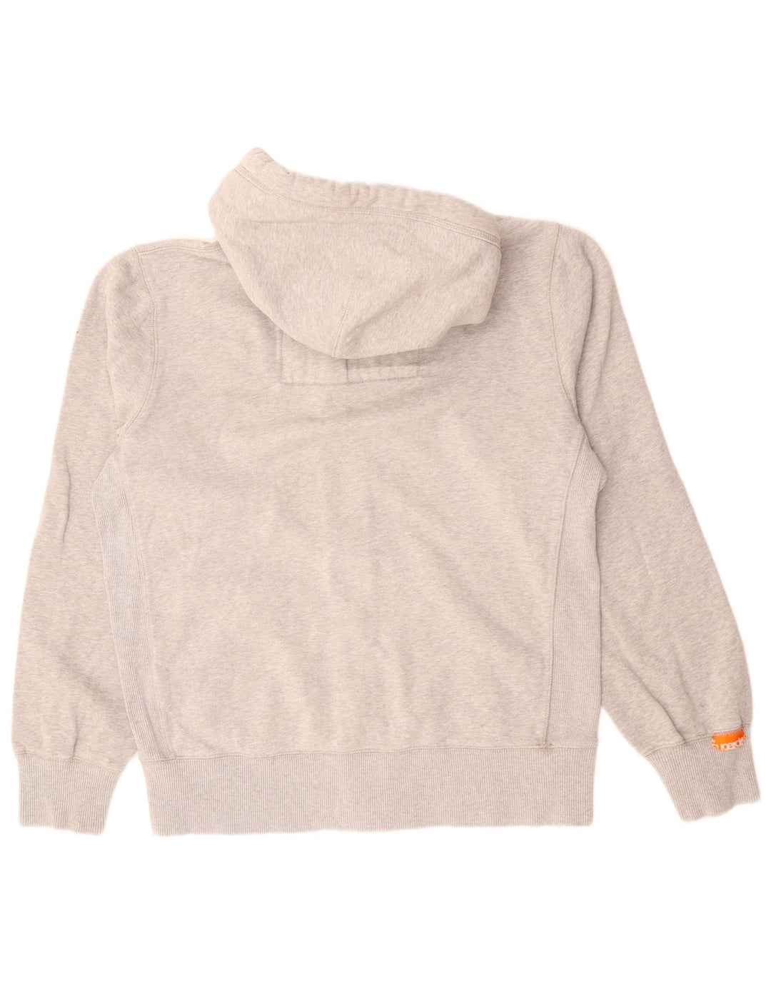 SUPERDRY Pull à capuche zippé graphique pour hommes, grand coton gris