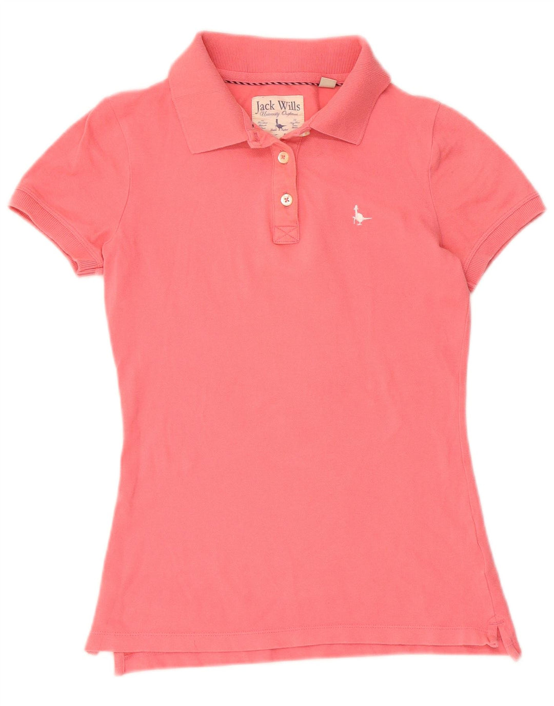 JACK WILLS Polo Femme UK 8 Petit Rose Coton
