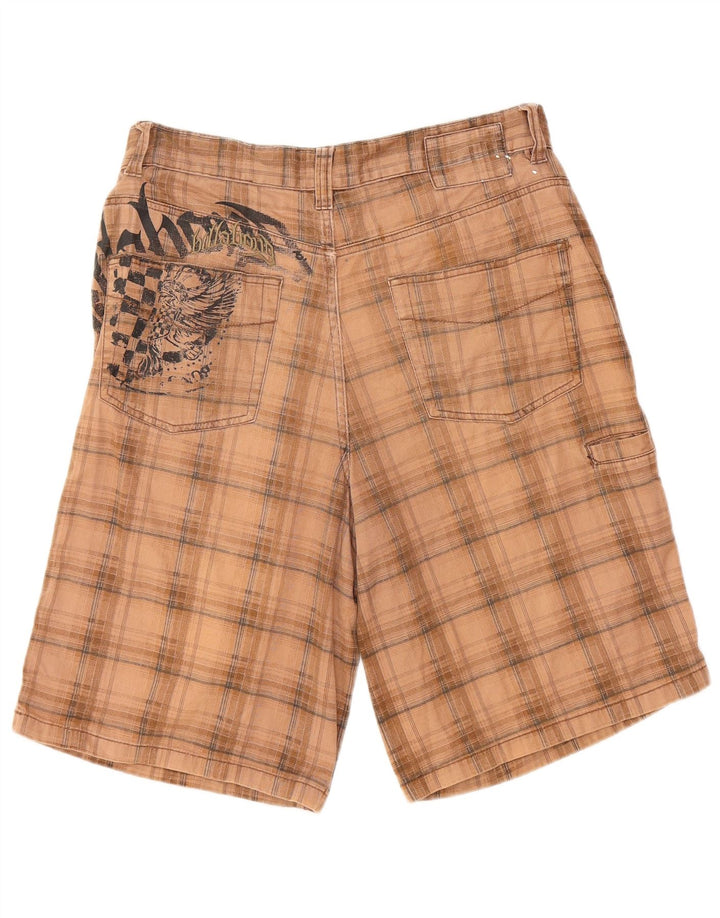 BILLABONG Short décontracté graphique pour hommes W32 en coton à carreaux beige moyen
