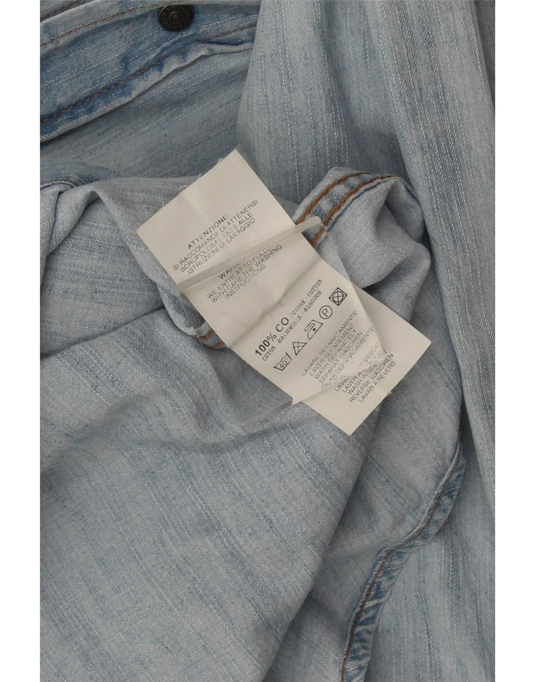 Carrera Chemise En Jean Bleu Moyen Coton Homme