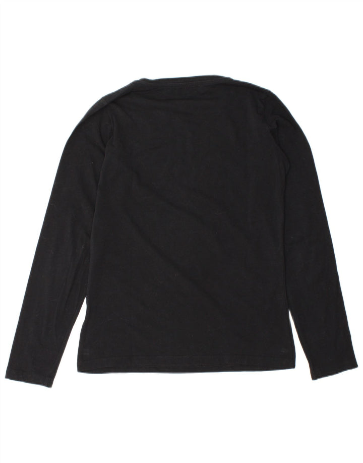 Trussardi Jeans Haut graphique à manches longues pour femme UK 12 Noir moyen