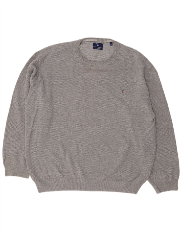 Gant Pull à col rond pour homme 3XL Gris Coton