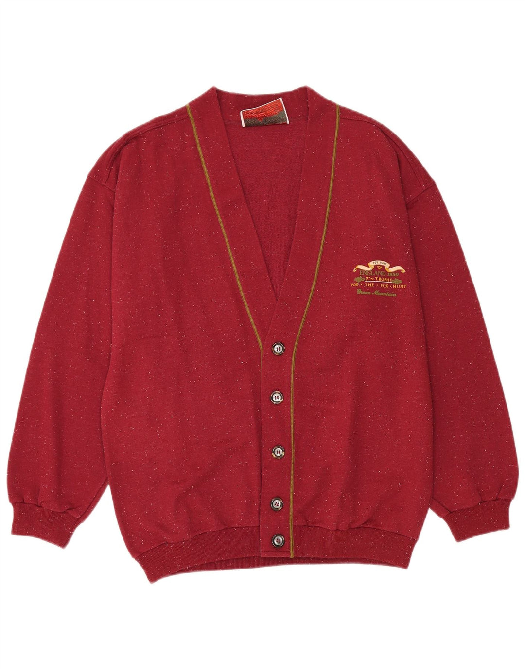 vintage Mens Cardigan Sweater Grand Bourgogne Moucheté