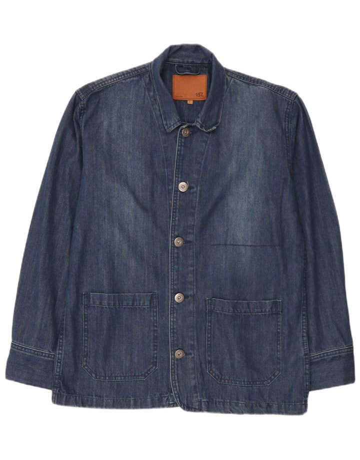 Lager 157 Veste blazer en denim à 5 boutons pour homme UK 40 Grand coton bleu