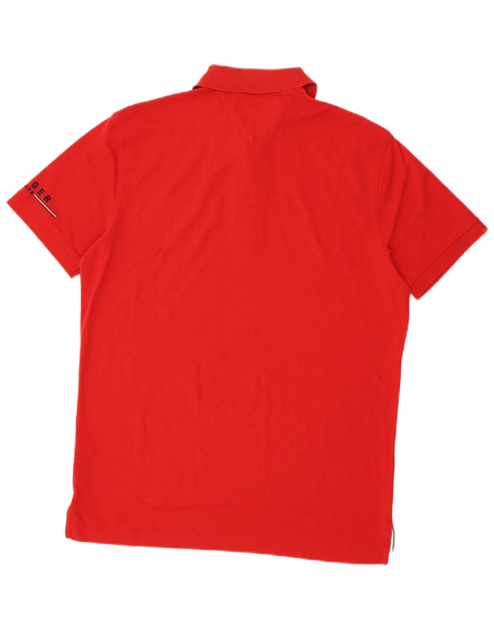 Tommy Hilfiger Polo graphique coupe régulière pour homme, grand rouge en coton