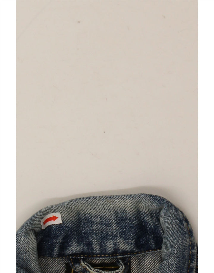 Lee Veste en jean courte pour femme UK 10 Petit coton bleu