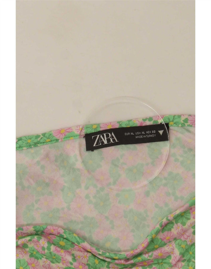 Zara Femme Mini Jupe XL W32 Multicolore Floral