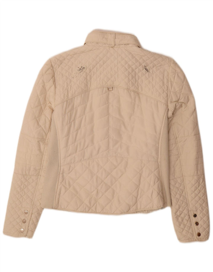 Zara Veste matelassée pour femme UK 16 Large Beige Polyester
