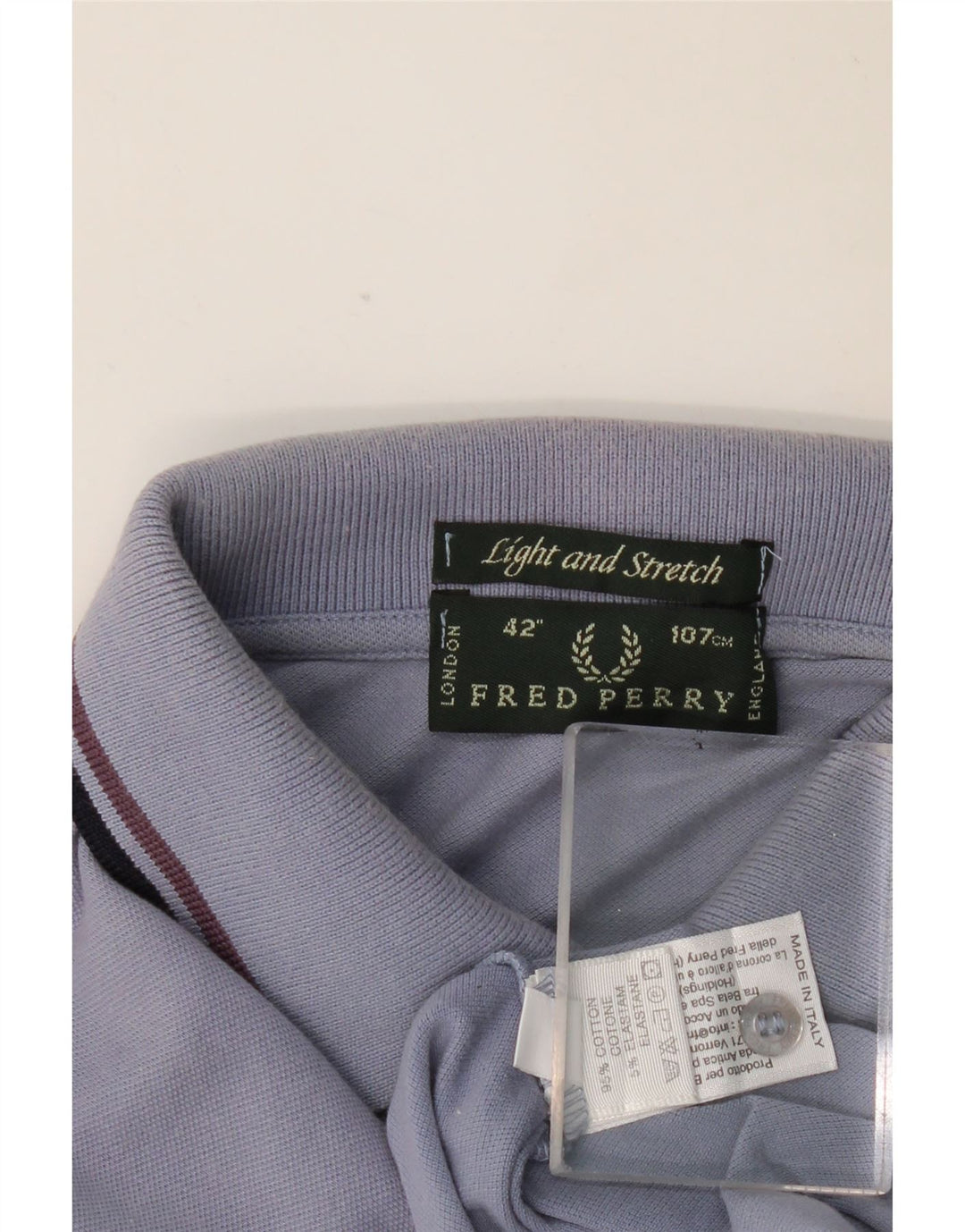 FRED PERRY Polo à Manches Longues Homme Bleu Moyen Coton