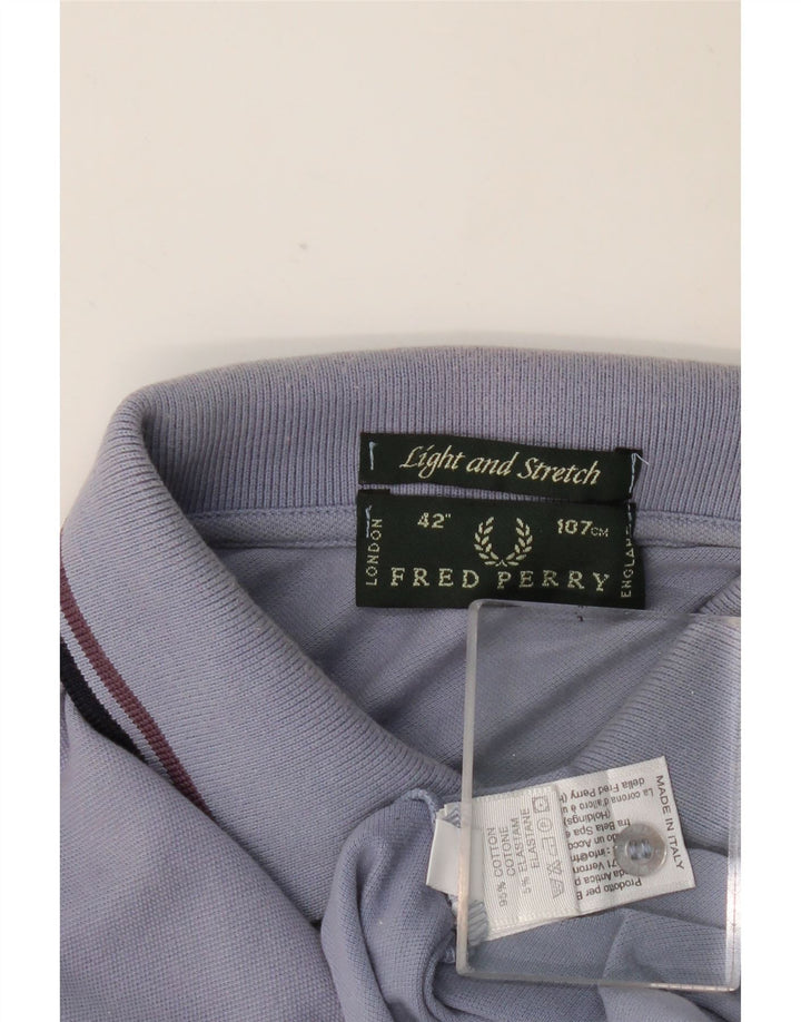 FRED PERRY Polo à Manches Longues Homme Bleu Moyen Coton
