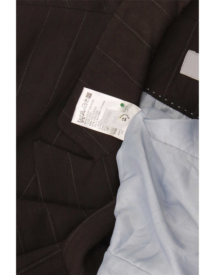 Marks & Spencer Manteau pour femme UK 20 2XL Marron à fines rayures Polyester