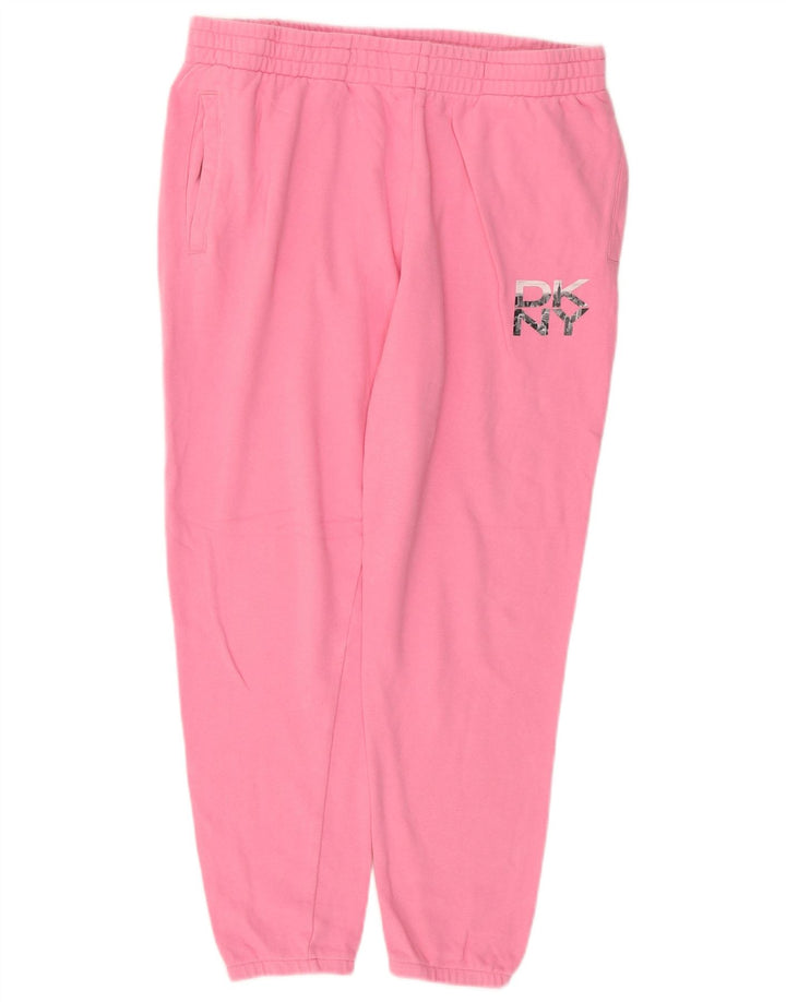 DKNY Pantalon de survêtement pour femme en coton rose moyen UK 12