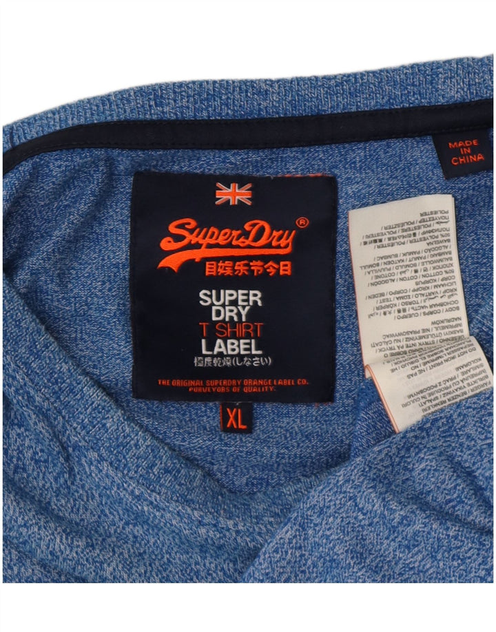 Superdry Homme Graphic T-Shirt Top XL Bleu Moucheté Coton